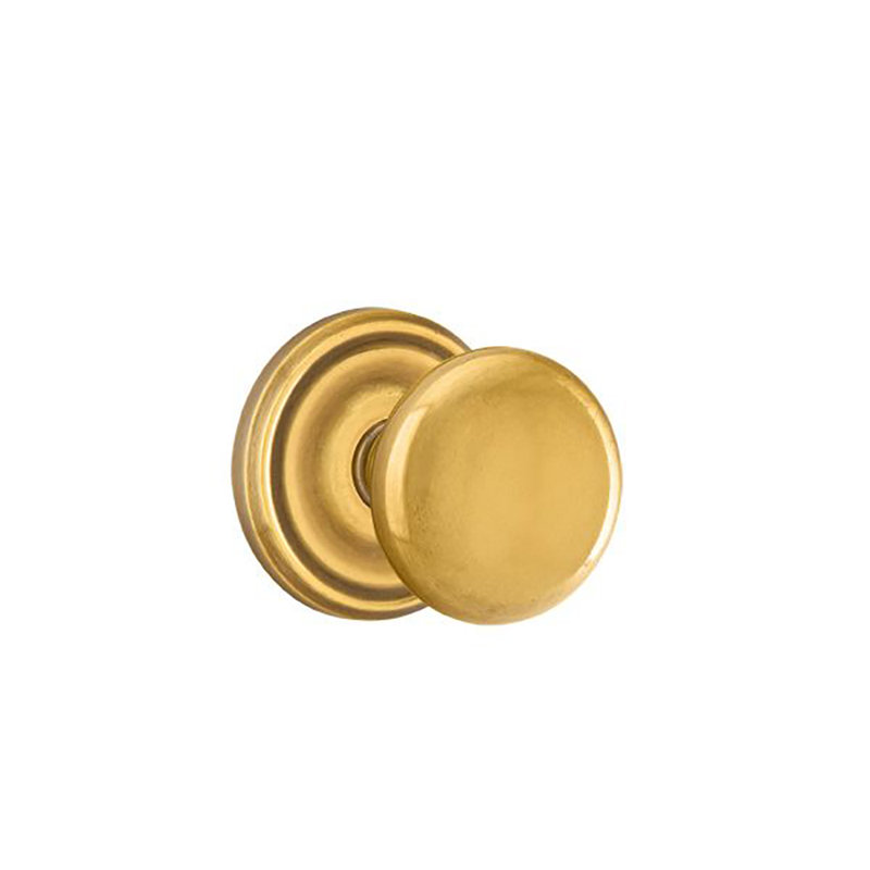 Emtek Dummy Knobset w/ Regular Rosette and Providence Knob, French Antique Brass