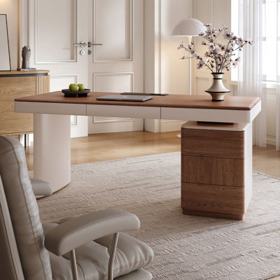 Bureau moderne et simple avec bibliothèque