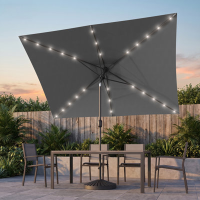 Buono 10' x 6.5' Rectangular Lighted Market Umbrella