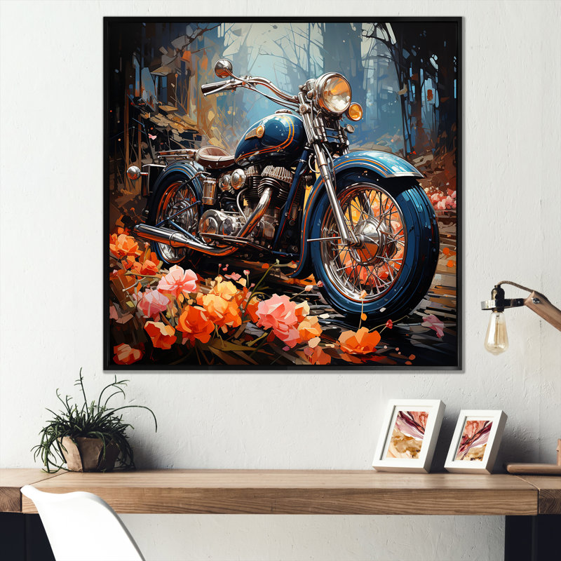 «Expressionist Motor Adventure I», reproduction sur toile, Cadre flottant noir, H 36 po x l 36 po x P 1,5 po