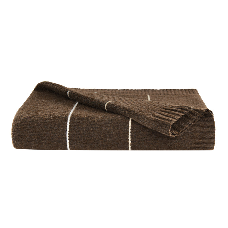 Jeté rayé en tricot Brooklyn Loom, Brown
