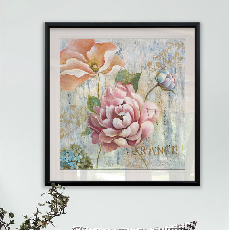 « jardin français », reproduction encadrée, H 30,5 po x l 30,5 po x P 1,5 po