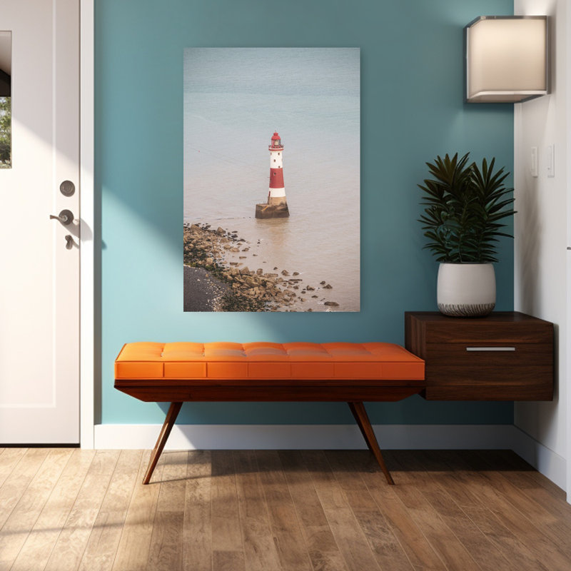 Phare de Beachy Head en Angleterre - été, photographie de voyage nostalgique, architecture contemporaine, art mural