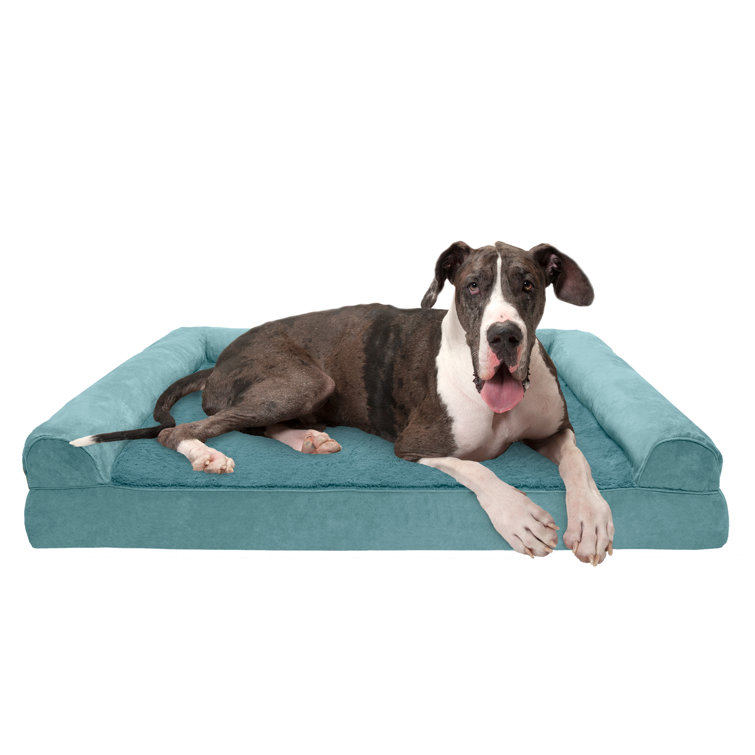 Estella Faux Fleece & Chenille Soft Woven Orthopedic Sofa Pet Bed Archie & Oscar Size: Jumbo Plus (53 W x 40 D x 9.5 H), Color: Coffee