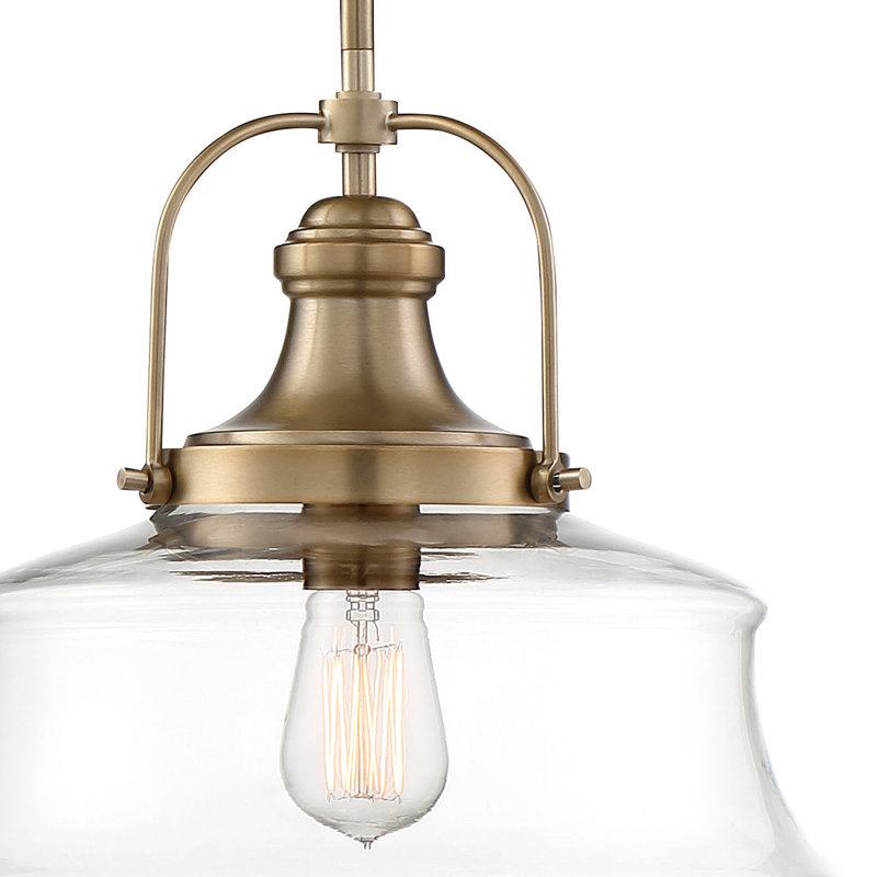 Luminaire suspendu simple à 1 lumière Elvis, Bronze brillant