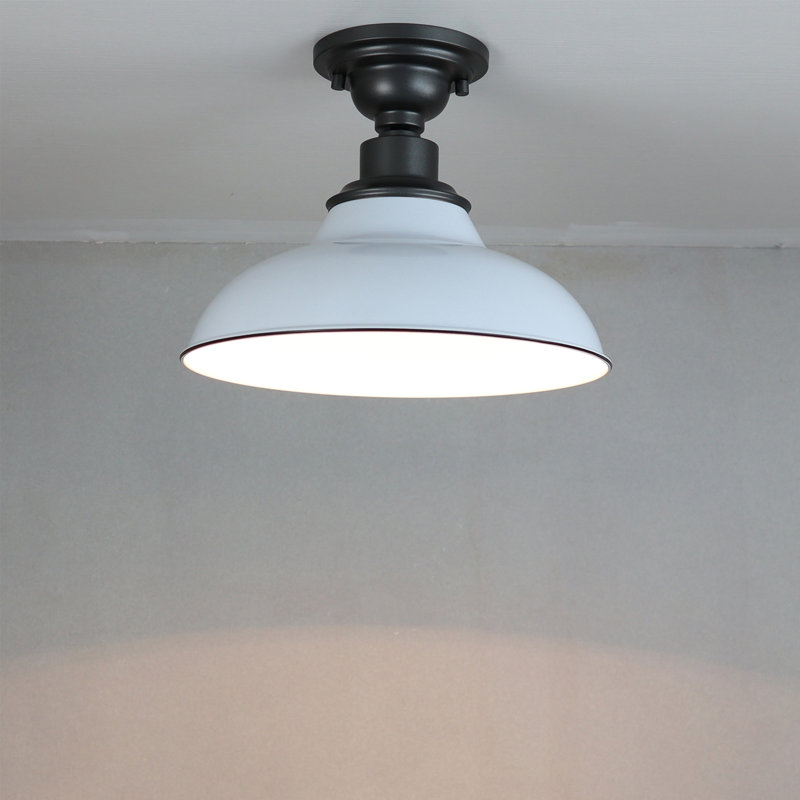 Plafonnier semi-encastré 1 lumière 12 po Ionon, Blanc