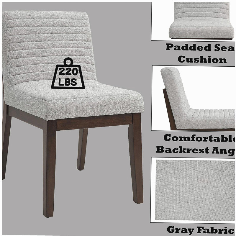 Chaise d'appoint Edwyn en lin gris (ensemble de 2)