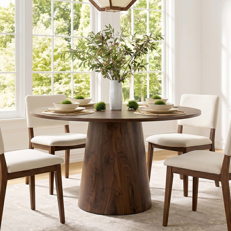 46" Round Pedestal Dining Table, null, null