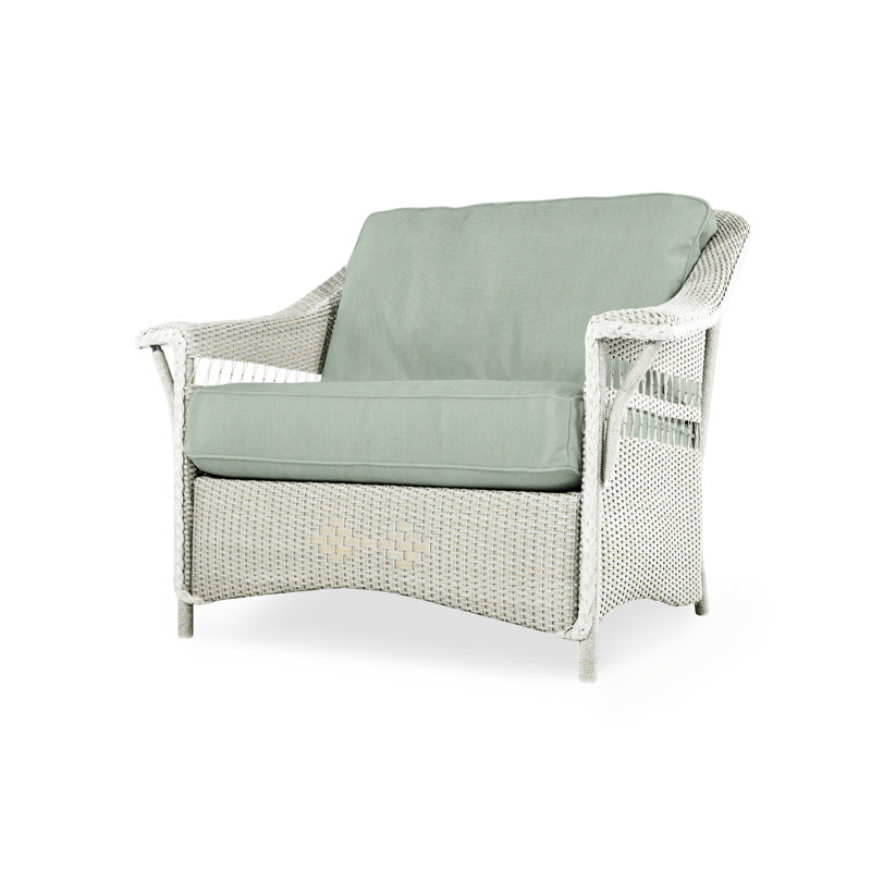 Nantucket Outdoor Lounge Chair, Serene Ocean, Antique White