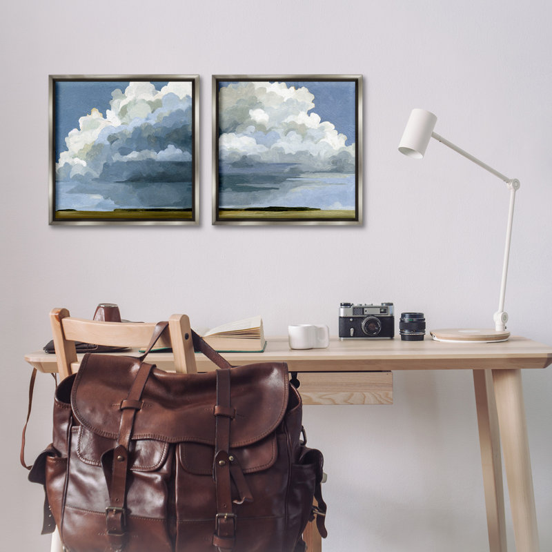 «Sublime Outdoor Weather Landscape», ensemble de 2 toiles flottantes encadrées par Emma Caroline, Cadre flottant gris lustré