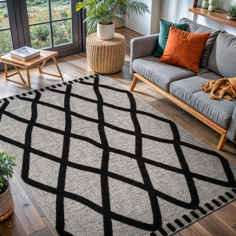 Modern High-Low Indoor Area Rug, Rectangle 8' x 10'