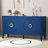 Sophisticated Sideboard With Embossed Texture, Round Handles And Built-in Circular Pattern-94396459