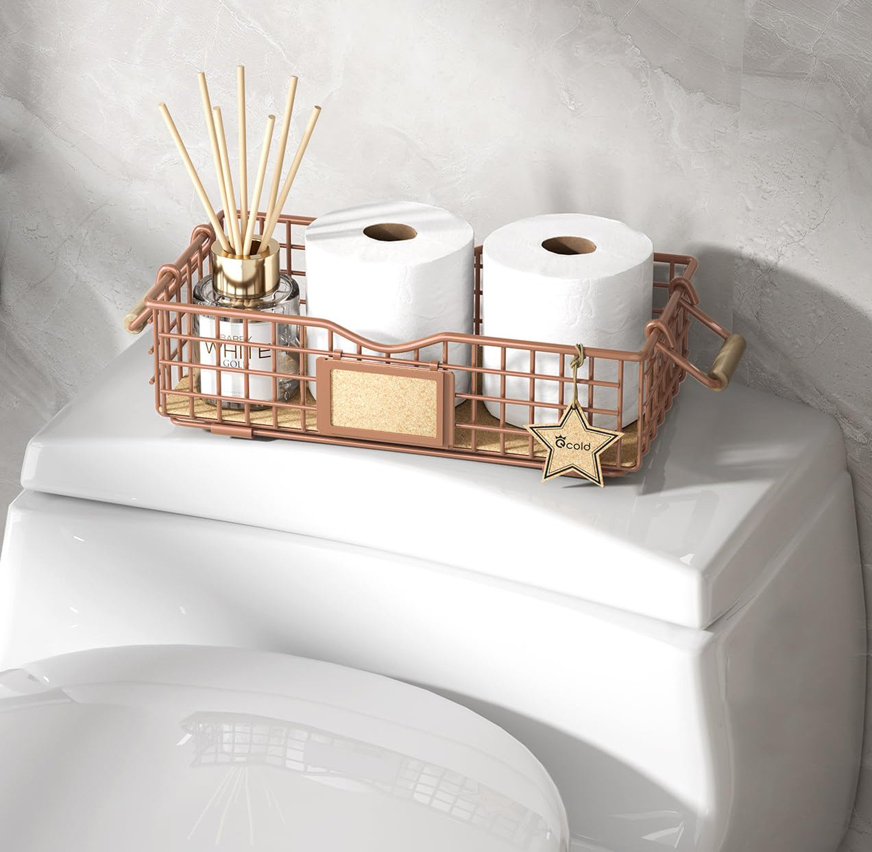 17 Stories Bathroom Organizer Basket With Handle, Bathroom Decor ...