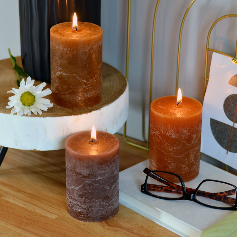 Unscented Pillar Candle, Brown