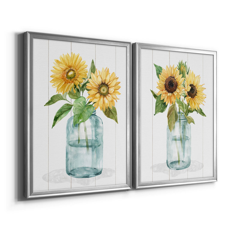 Sunny Day I - ensemble de 2 reproductions de photos sur toiles, Argent, H 18,5 po x l 49 po x P 1,5 po