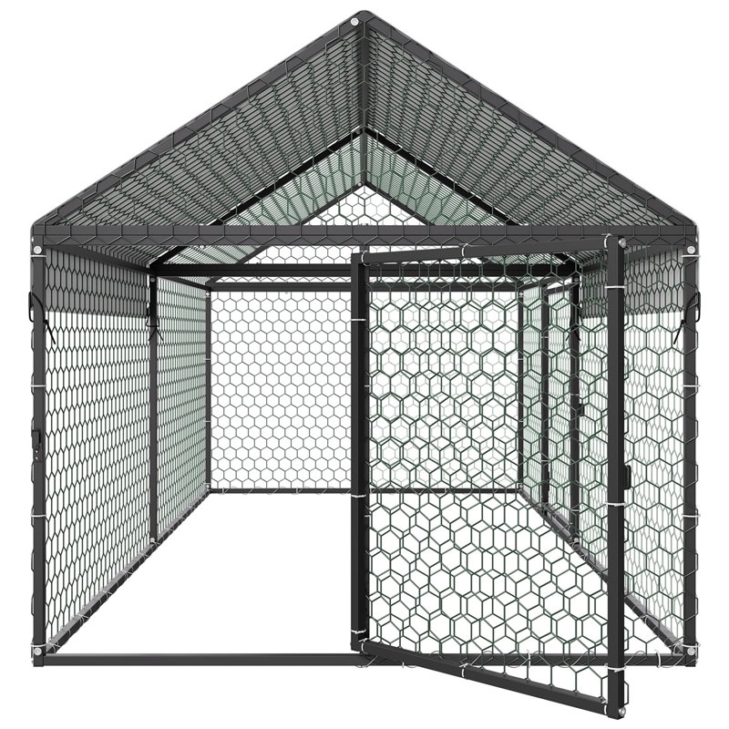 Petite cage à poulets avec couvercle imperméable et portes doubles