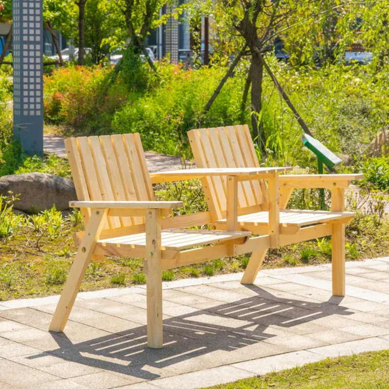 Causeuse de jardin en bois naturel