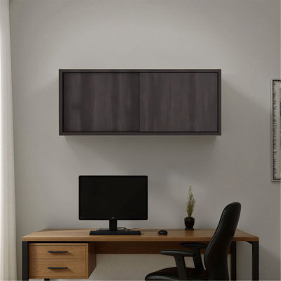 Armoire de rangement murale Note de 32 pouces de large avec portes coulissantes, option de rangement mural compact pour l'organisation de la chambre à coucher, du bureau, du salon ou du garage