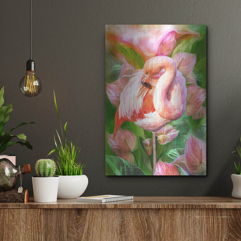 Art mural en métal Winston Porter «Blooming In Paradise» par Carol Cavalaris, H 16 po x l 12 po