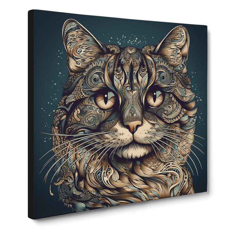 Cat Graphic - No Frame Print, 50cm H x 50cm W x 3cm D