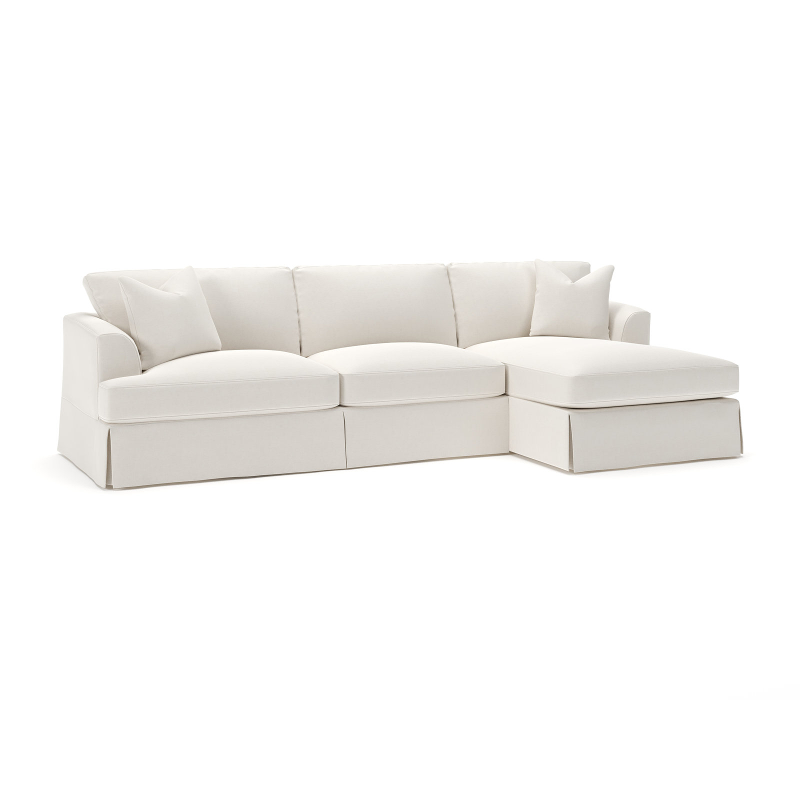 Lucia Chaise Sectional, Lena Off White Performance Linen Blend, Right Hand Facing