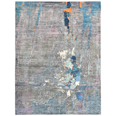 Handwoven High-Quality Purple/Blue/Gray Area Rug