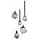 Luminaire suspendu grappe 5 lumières Gem