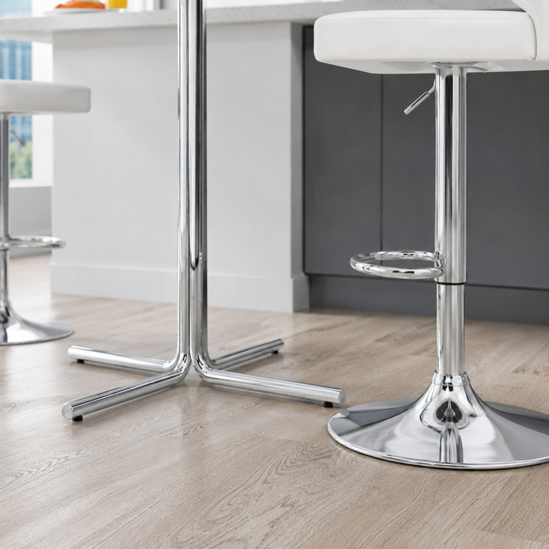 Ensemble de table de bar moderne 3 pièces avec 2 tabourets pivotants, table haute en verre trempé et tabourets de bar ajustables en similicuir, ensemble de mobilier de bistro pour cuisine et salon.