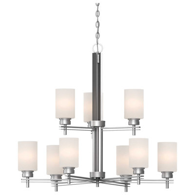 Lustre suspendu en nickel 9 lumières Carena