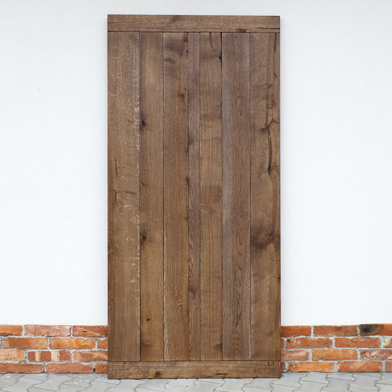 Buldir Solid Oak Barn Doors, 210cm H x 110cm W x 4cm D, Brown