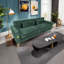 Canapé 2 places de luxe en velours avec accents dorés - Coussins rembourrés pour salon et bureau, finitions dorées et ergonomiques