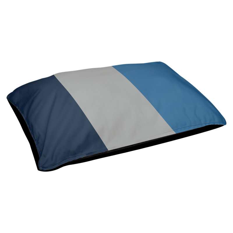 Coussin Golden State, Moyen (l 28 po x P 18 po x H 9,5 po), Bleu minuit / gris clair de lune / bleu lac