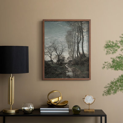 «Vintage Landscape CXLV III», reproduction encadrée - bois massif