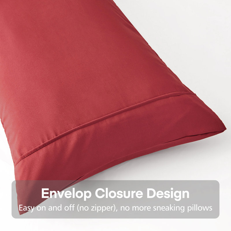 Microfiber - Set of 2, King, Burgundy