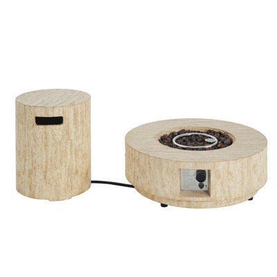 Lyle Outdoor MGO Propane Fire Pit Table With Tank Holder