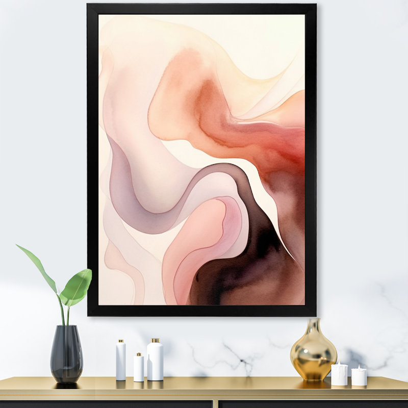 «Distant Clouds Cinnamon Infusion», impression sur toile, Cadre simple noir, H 32 po x l 24 po x P 1 po