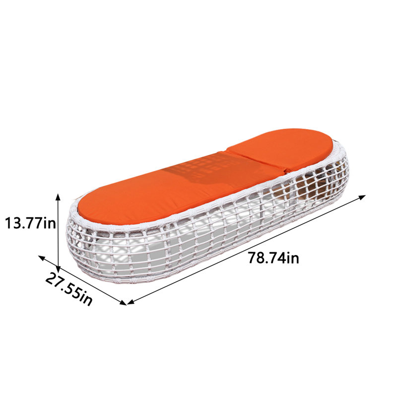 Chaise longue d'extérieur inclinable en alliage d'aluminium
