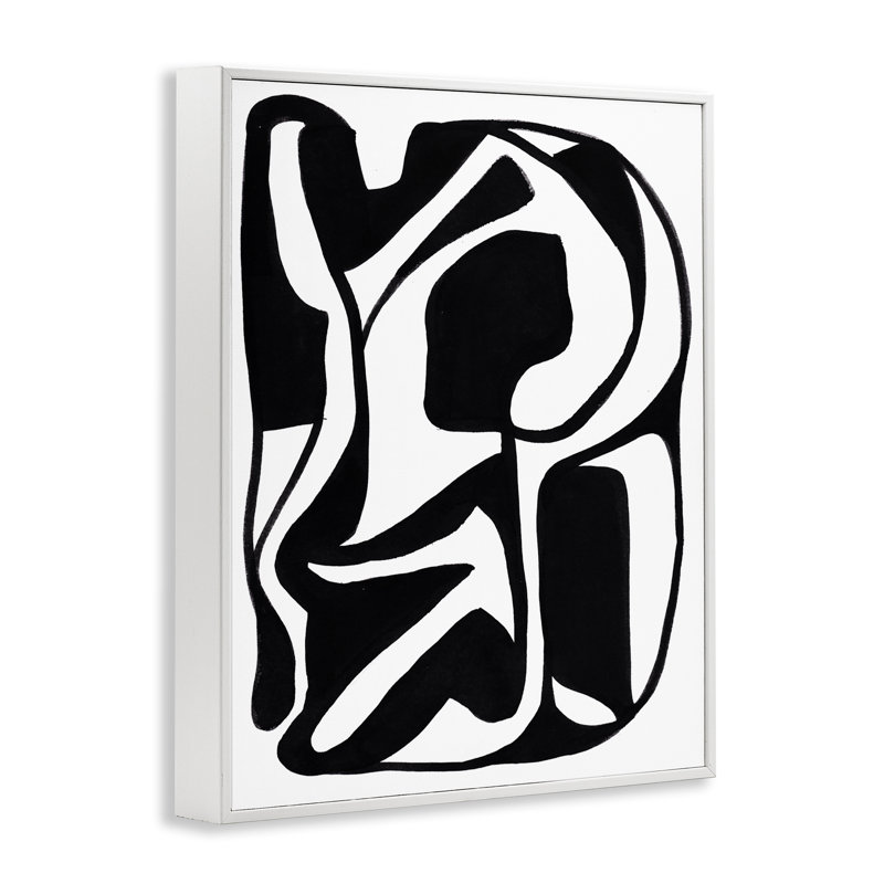 «Swirling Ink», art de la giclée encadrée par Bea Dina bk-055, Estampe numérique encadrée blanc bord de mer
