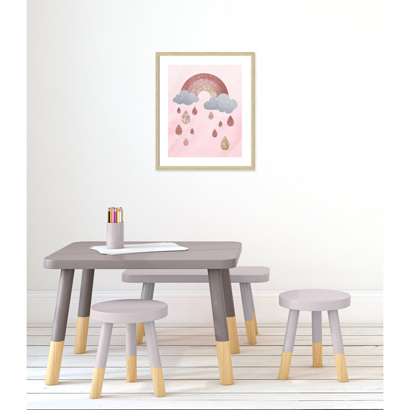 Paillettes, H 25,5 po x l 21,5 po x P 1,19 po, Cadre boîte champagne clair
