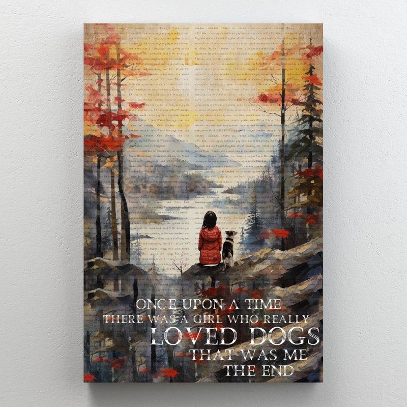 Une fille qui a vraiment aimé les chiens 2 - 1 pièce, impression d'art graphique rectangulaire sur toile tendue