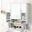 Armoire de rangement murale moderne 35 po x 28 po, armoire de salle de bain murale avec miroir, armoire à pharmacie avec barre à serviettes-1703002421