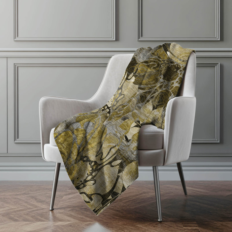 Jeté en sherpa floral Addison, Brun