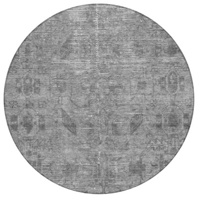 Delaura Gray Washable Indoor-Outdoor Rug - 