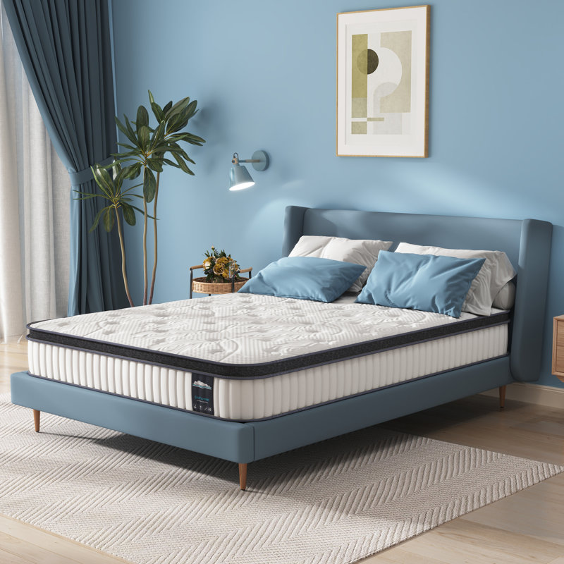 Alwyn Home Finton Medium  Innerspring Memory Foam Mattress, Queen, 14"
