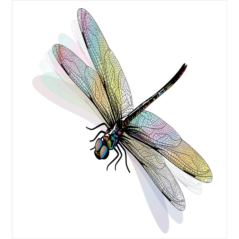 Twin White Dragonfly Microfiber Duvet Cover Set