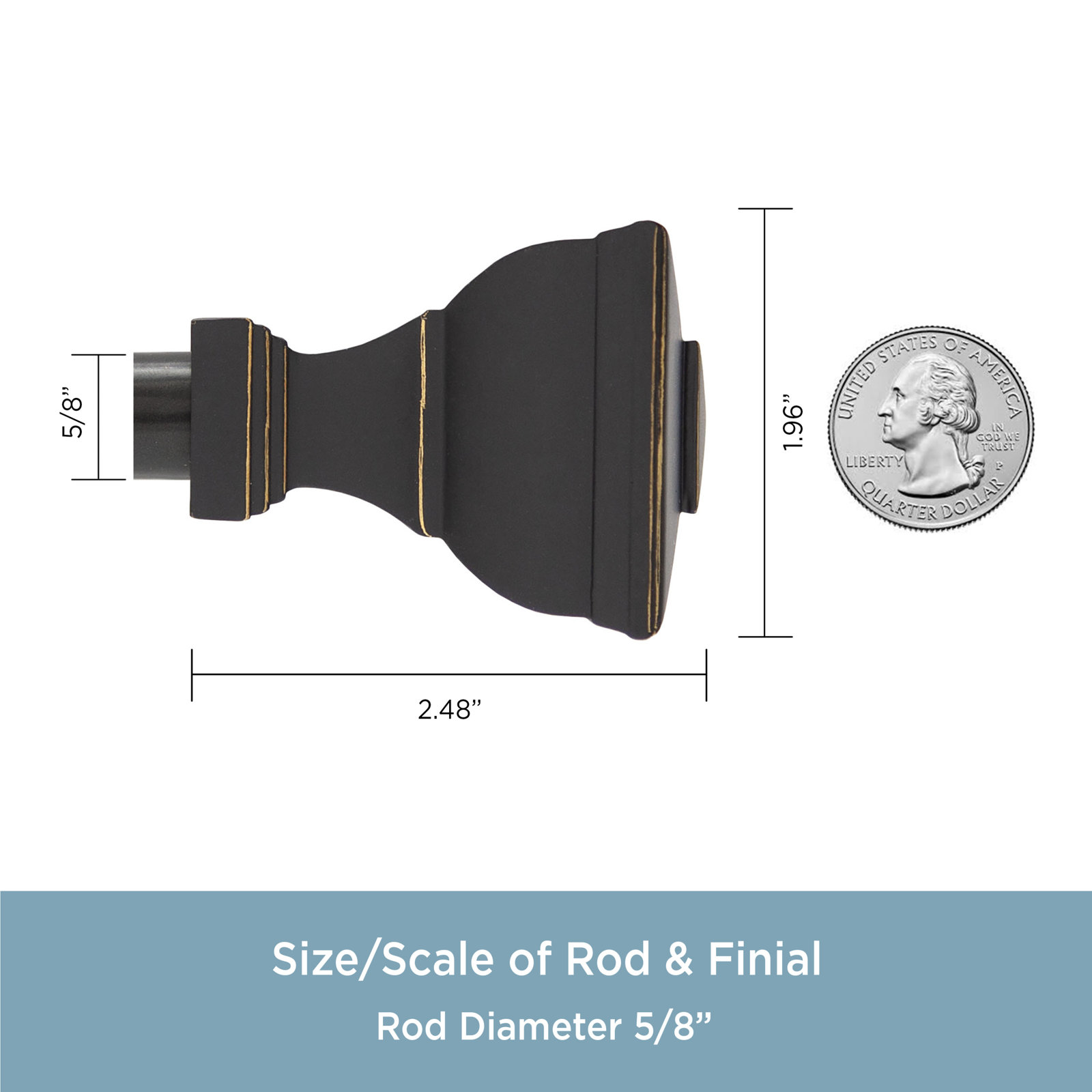 Mavis Standard Curtain Rod, Oil Rubbed Bronze