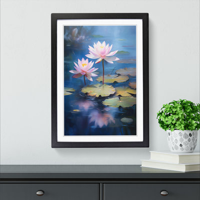 XYZ-FRM-V1223-4346 Lotus Flower Romanticism - Single Picture Frame Print on Wood