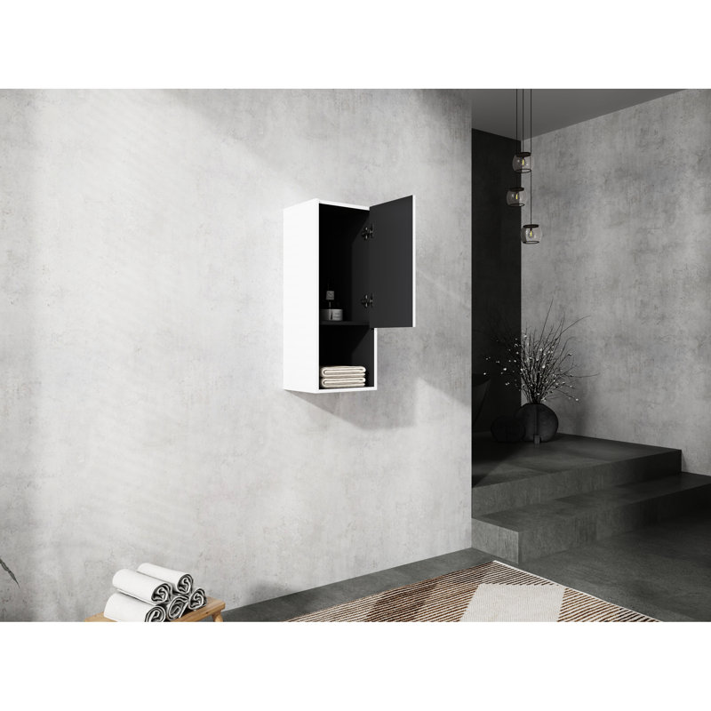 Armoire murale de salle de bain 12 ", montage mural, tablette compacte blanche