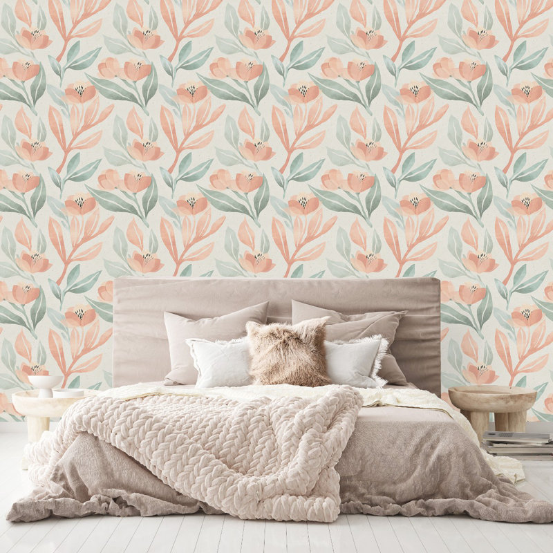 Pastel Coloured Flowers Wallpaper
