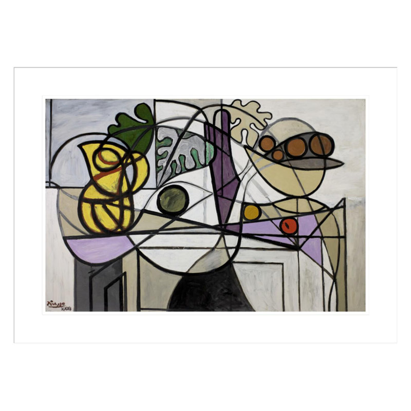 «Pitcher and Fruit Bowl» par Pablo Picasso, impression giclée sur cadre, H 21,79 po x l 29,5 po
